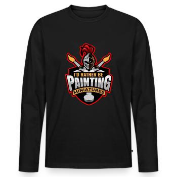 ID Rather Be Painting Miniatures - Männer Premium Bio Langarmshirt - Schwarz - Vorne - Nico (187cm)