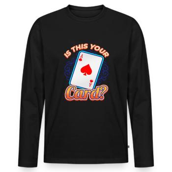 Is This Your Card? Sorcerer - Men's Premium Organic Long Sleeve Shirt - black - Front - Nico (187cm)