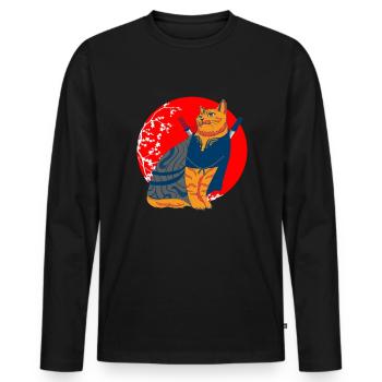 Samurai Japan Fighter Japanese Art - Men's Premium Organic Long Sleeve Shirt - black - Front - Nico (187cm)