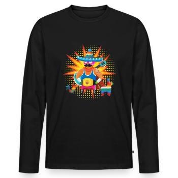 Lucha Libre Fighter Mexico Wrestling - T-shirt manches longues Premium bio Homme - noir - Devant - Nico (187cm)