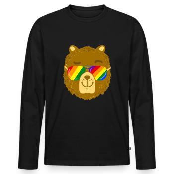 LGBT Gay Pride Ours Gay Pride - T-shirt manches longues Premium bio Homme - noir - Devant - Nico (187cm)