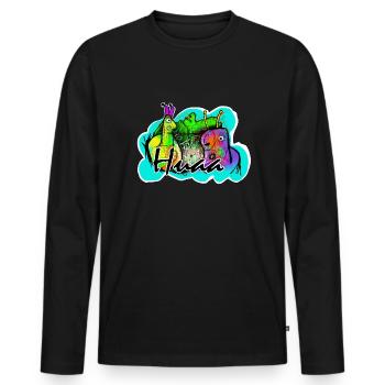 Weirdo Gang - Men's Premium Organic Long Sleeve Shirt - black - Front - Nico (187cm)