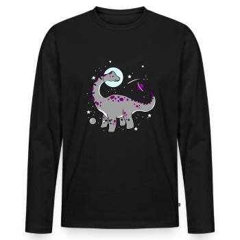 Ace Pride Dinosaurier Asexual Space - Männer Premium Bio Langarmshirt - Schwarz - Vorne - Nico (187cm)