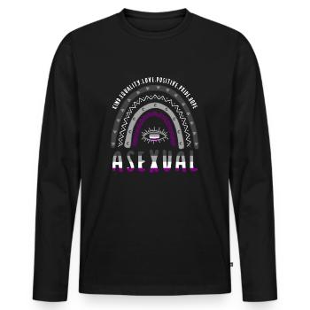 Boho Rainbow Asexuel - T-shirt manches longues Premium bio Homme - noir - Devant - Nico (187cm)