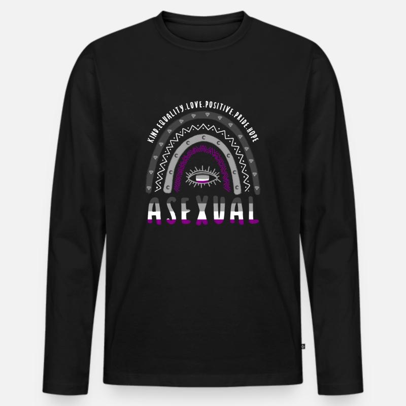 Boho Regenbogen Asexuell - Männer Premium Bio Langarmshirt - Schwarz