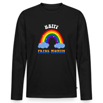 Happy Pride Month LGBT Gay Pride Arc-en-ciel - T-shirt manches longues Premium bio Homme - noir - Devant - Nico (187cm)