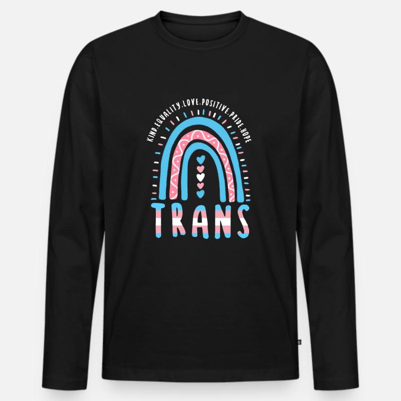 Transgender Spruch Trans Boho Regenbogen - Männer Premium Bio Langarmshirt - Schwarz
