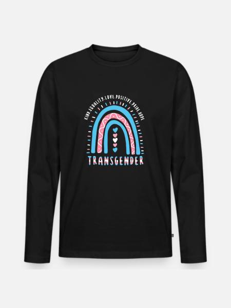 Trans Saying Transgender Boho Rainbow - Men's Premium Organic Long Sleeve Shirt - black