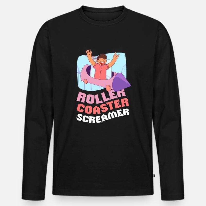 Rollercoaster Screamer Achterbahn - Männer Premium Bio Langarmshirt - Schwarz
