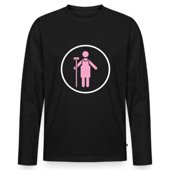 Cleaning lady Cleaner Cleaning Housewife - Men's Premium Organic Long Sleeve Shirt - black - Front - Nico (187cm)