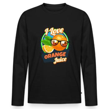 J’adore le jus de jus d’orange Fruit - T-shirt manches longues Premium bio Homme - noir - Devant - Nico (187cm)
