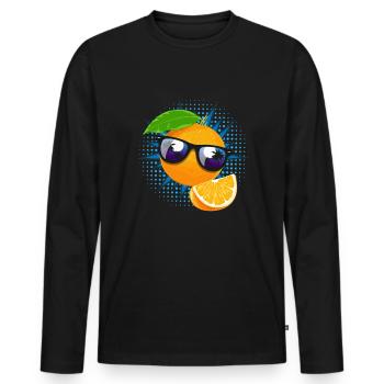 Orange Lunettes de soleil Jus Fruit - T-shirt manches longues Premium bio Homme - noir - Devant - Nico (187cm)