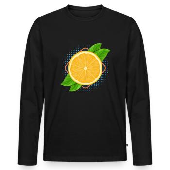 Jus fruité d’orange Fruité - T-shirt manches longues Premium bio Homme - noir - Devant - Nico (187cm)