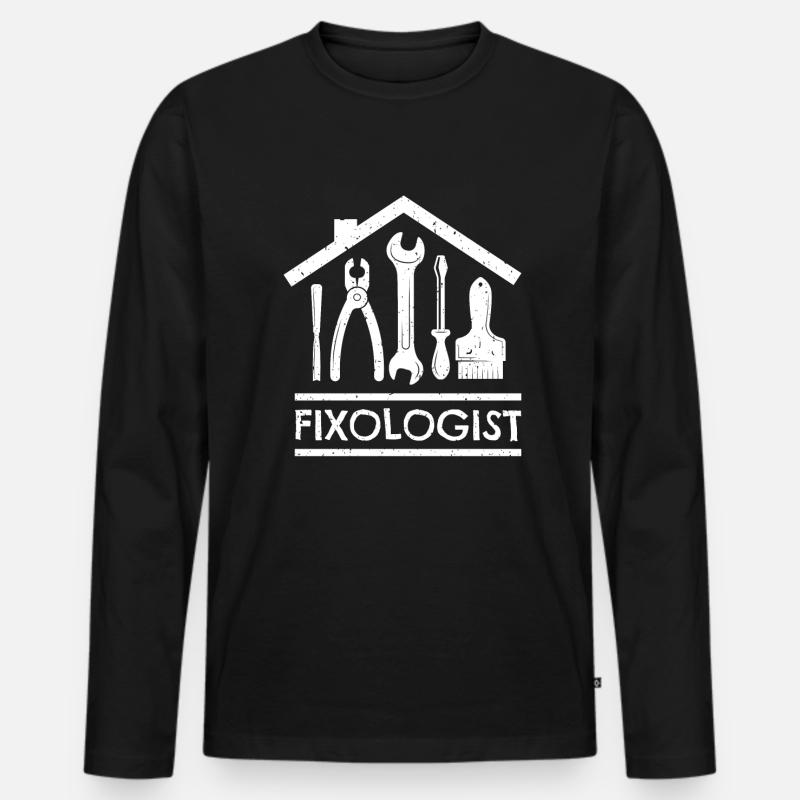 Fixologist Handwerker Heimwerker - Männer Premium Bio Langarmshirt - Schwarz