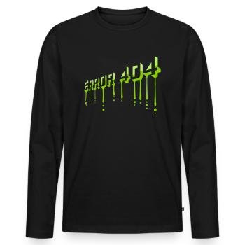 Mucus Drops Erreur 404 - T-shirt manches longues Premium bio Homme - noir - Devant - Nico (187cm)
