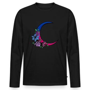 Bisexual Moon LGBT Bisexual Pride - Men's Premium Organic Long Sleeve Shirt - black - Front - Nico (187cm)