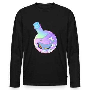 Regenbogenwal im Trank LGBT Pride Month - Männer Premium Bio Langarmshirt - Schwarz - Vorne - Nico (187cm)