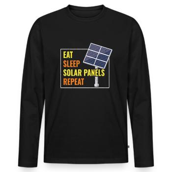 Eat Sleep Solar Panels Photovoltaics - Men's Premium Organic Long Sleeve Shirt - black - Front - Nico (187cm)