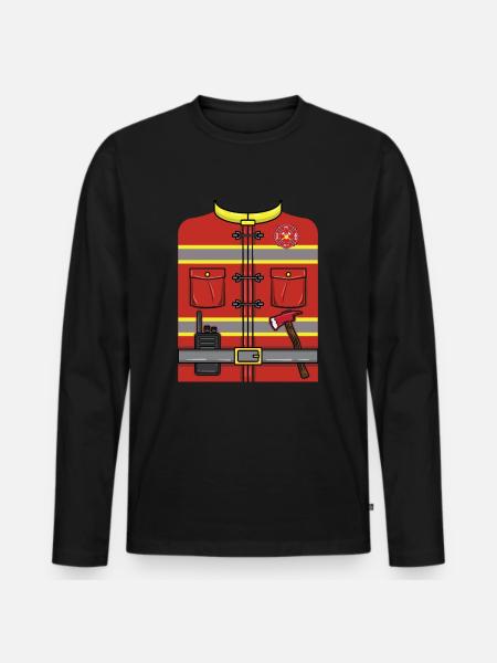 Firefighter Halloween Costume - Men's Premium Organic Long Sleeve Shirt - black