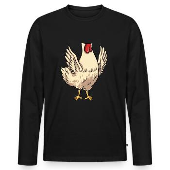 Costume de poulet sans tête Halloween - T-shirt manches longues Premium bio Homme - noir - Devant - Nico (187cm)
