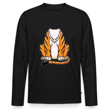 Costume de tigre sans tête Halloween - T-shirt manches longues Premium bio Homme - noir - Devant - Nico (187cm)