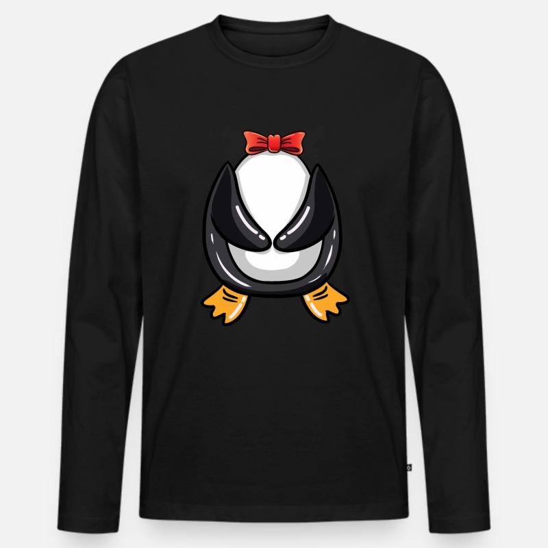 Pinguin-Kostüm Halloween - Männer Premium Bio Langarmshirt - Schwarz