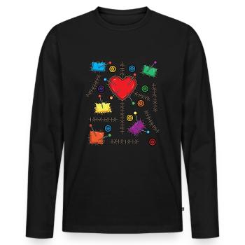 Voodoo Puppe Kostüm Halloween - Männer Premium Bio Langarmshirt - Schwarz - Vorne - Nico (187cm)