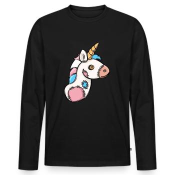 Voodoo Licorne Transgenre LGBT Trans Allié - T-shirt manches longues Premium bio Homme - noir - Devant - Nico (187cm)