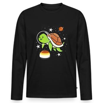 Tortues Astronaute Gay Bear Pride - T-shirt manches longues Premium bio Homme - noir - Devant - Nico (187cm)