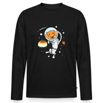 Hund Astronaut Gay Bear Pride - Männer Premium Bio Langarmshirt - Schwarz - Vorne - Nico (187cm)