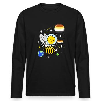 Wespe Astronaut Gay Bear Pride - Männer Premium Bio Langarmshirt - Schwarz - Vorne - Nico (187cm)