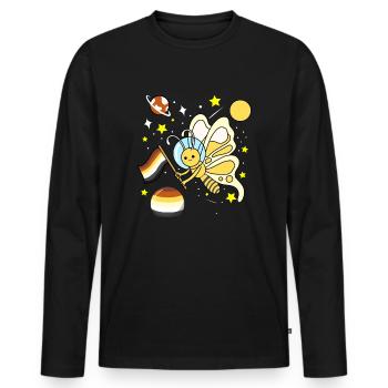 Schmetterling Astronaut Gay Bear Pride - Männer Premium Bio Langarmshirt - Schwarz - Vorne - Nico (187cm)