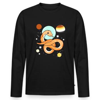 Schlange Astronaut Gay Bear Pride - Männer Premium Bio Langarmshirt - Schwarz - Vorne - Nico (187cm)
