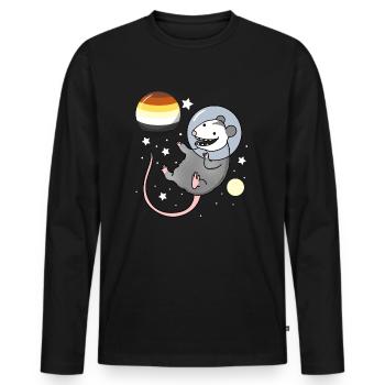 Opossum Astronaut Gay Bear Pride - Männer Premium Bio Langarmshirt - Schwarz - Vorne - Nico (187cm)