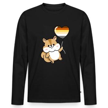 Écureuil Coeur Ballon Gay Ours - T-shirt manches longues Premium bio Homme - noir - Devant - Nico (187cm)
