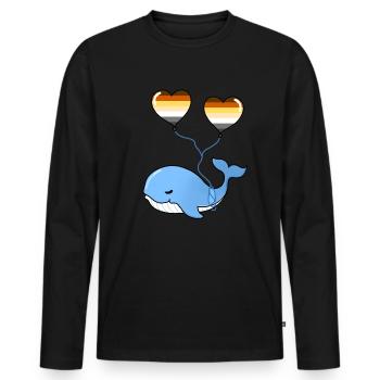 Wal Herzballon Gay Bear - Männer Premium Bio Langarmshirt - Schwarz - Vorne - Nico (187cm)