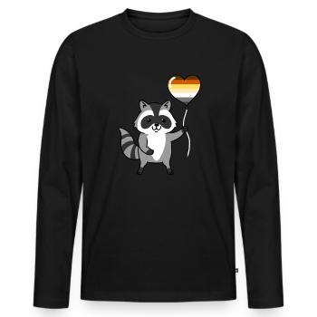 Raton laveur Cœur Ballon Gay Ours - T-shirt manches longues Premium bio Homme - noir - Devant - Nico (187cm)