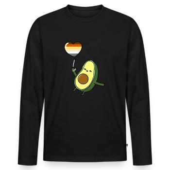 Avocado Balloon Gay Bear - Men's Premium Organic Long Sleeve Shirt - black - Front - Nico (187cm)