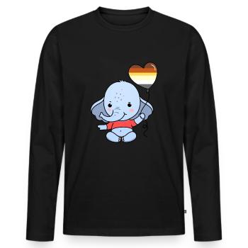 Elefant Herzballon Gay Bear Pride - Männer Premium Bio Langarmshirt - Schwarz - Vorne - Nico (187cm)