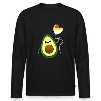 Avocado Herzballon Gay Bear Pride - Männer Premium Bio Langarmshirt - Schwarz - Vorne - Nico (187cm)