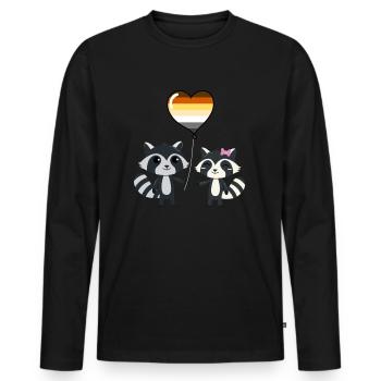 Waschbär-Paar Gay Bear Pride - Männer Premium Bio Langarmshirt - Schwarz - Vorne - Nico (187cm)