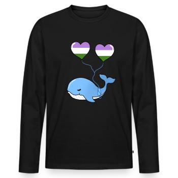 Ballon Whale Heart Genderqueer - T-shirt manches longues Premium bio Homme - noir - Devant - Nico (187cm)