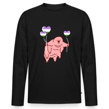 Tardigrade Balloon Genderqueer Pride - T-shirt manches longues Premium bio Homme - noir - Devant - Nico (187cm)