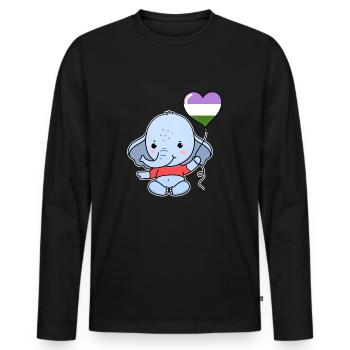 Elephant Heart Balloon Genderqueer - T-shirt manches longues Premium bio Homme - noir - Devant - Nico (187cm)