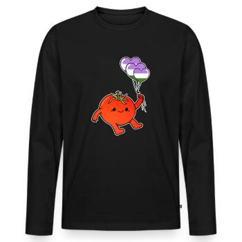 Tomate Balloon Genderqueer Pride - T-shirt manches longues Premium bio Homme - noir - Devant - Nico (187cm)