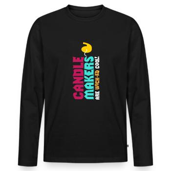 Bougies Cool Bougies - T-shirt manches longues Premium bio Homme - noir - Devant - Nico (187cm)