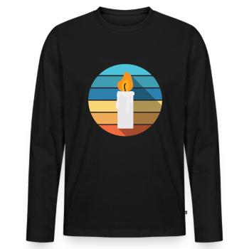 Bougie Rétro Bougies - T-shirt manches longues Premium bio Homme - noir - Devant - Nico (187cm)