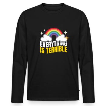 Everything Is Terrible Pessimism - Men's Premium Organic Long Sleeve Shirt - black - Front - Nico (187cm)