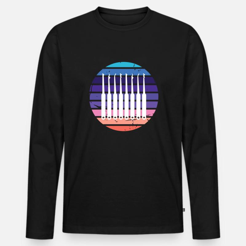 Lockpicking Retro Lockpicking Lockpicker - Men's Premium Organic Long Sleeve Shirt - black