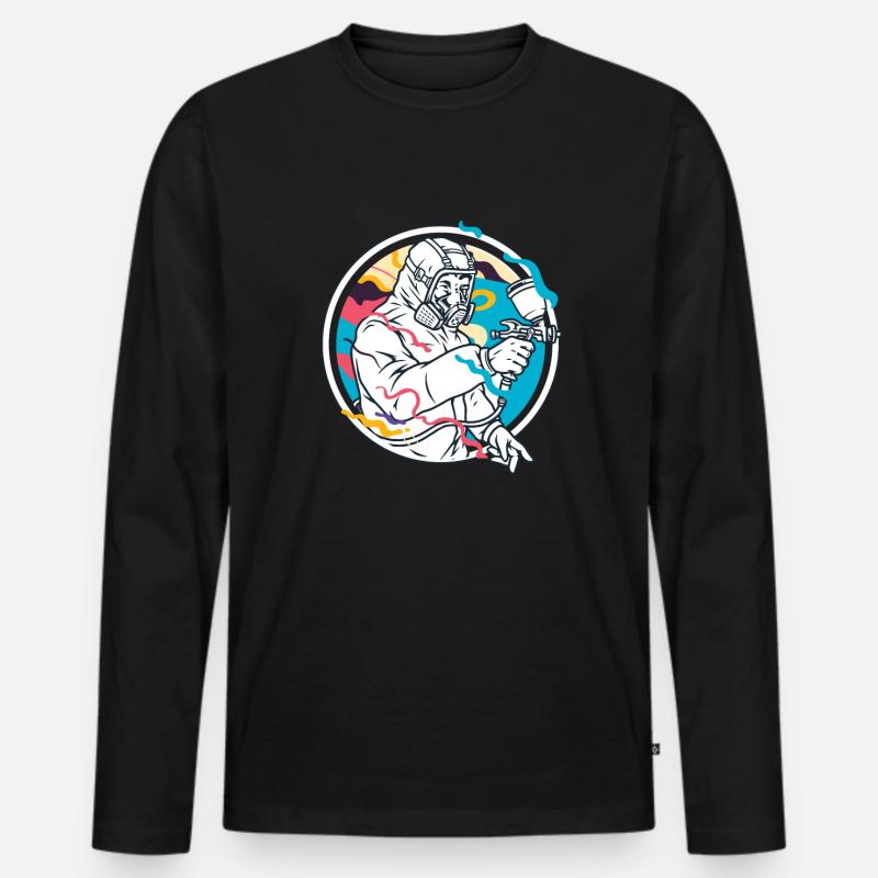 Lackierer Lackierpistole - Männer Premium Bio Langarmshirt - Schwarz